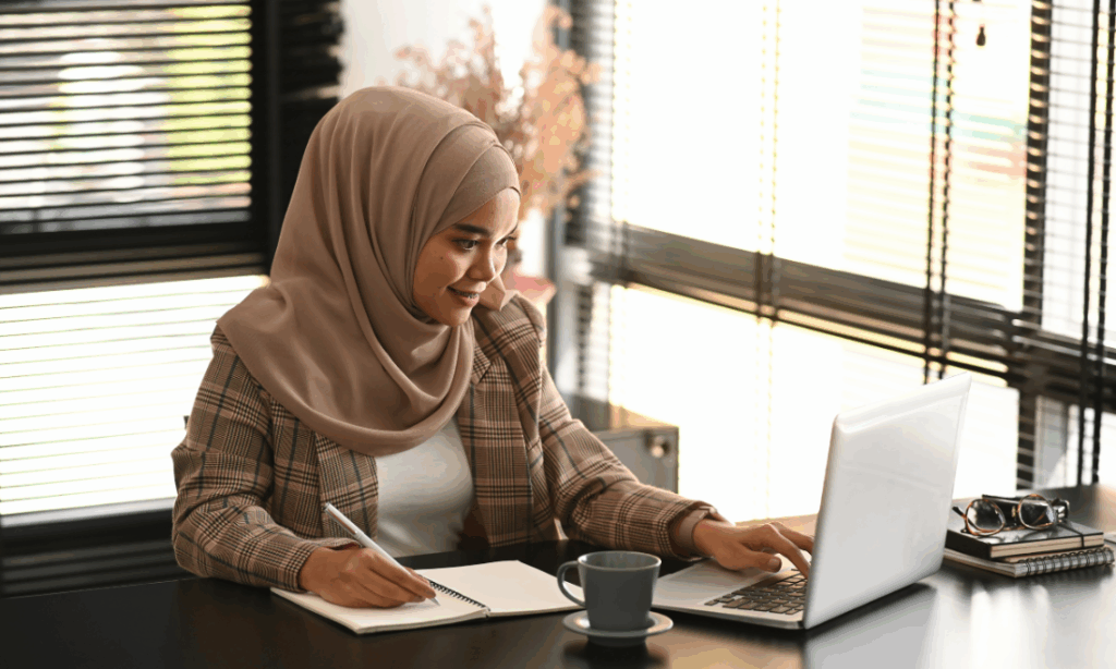 malaysian outsourced administrative support working in an office