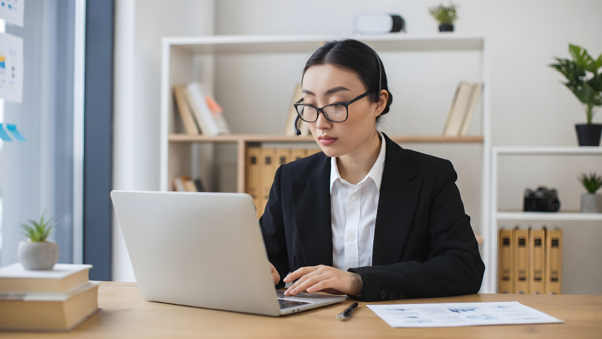 operations research analyst organizing data in a laptop