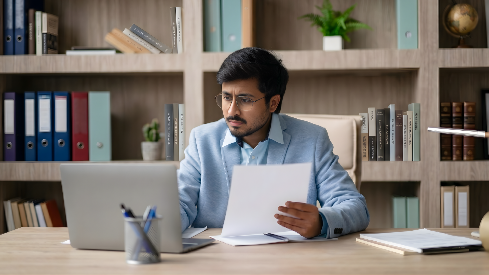 remote internal auditor analyzing data with a laptop