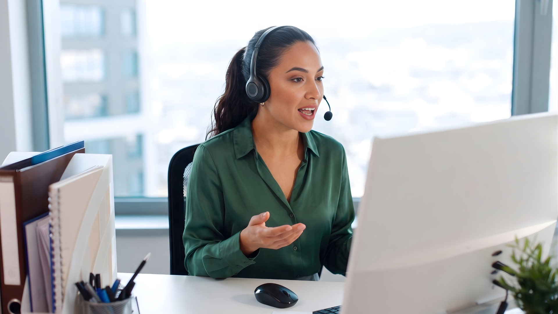 virtual customer success manager speaking during an online meeting