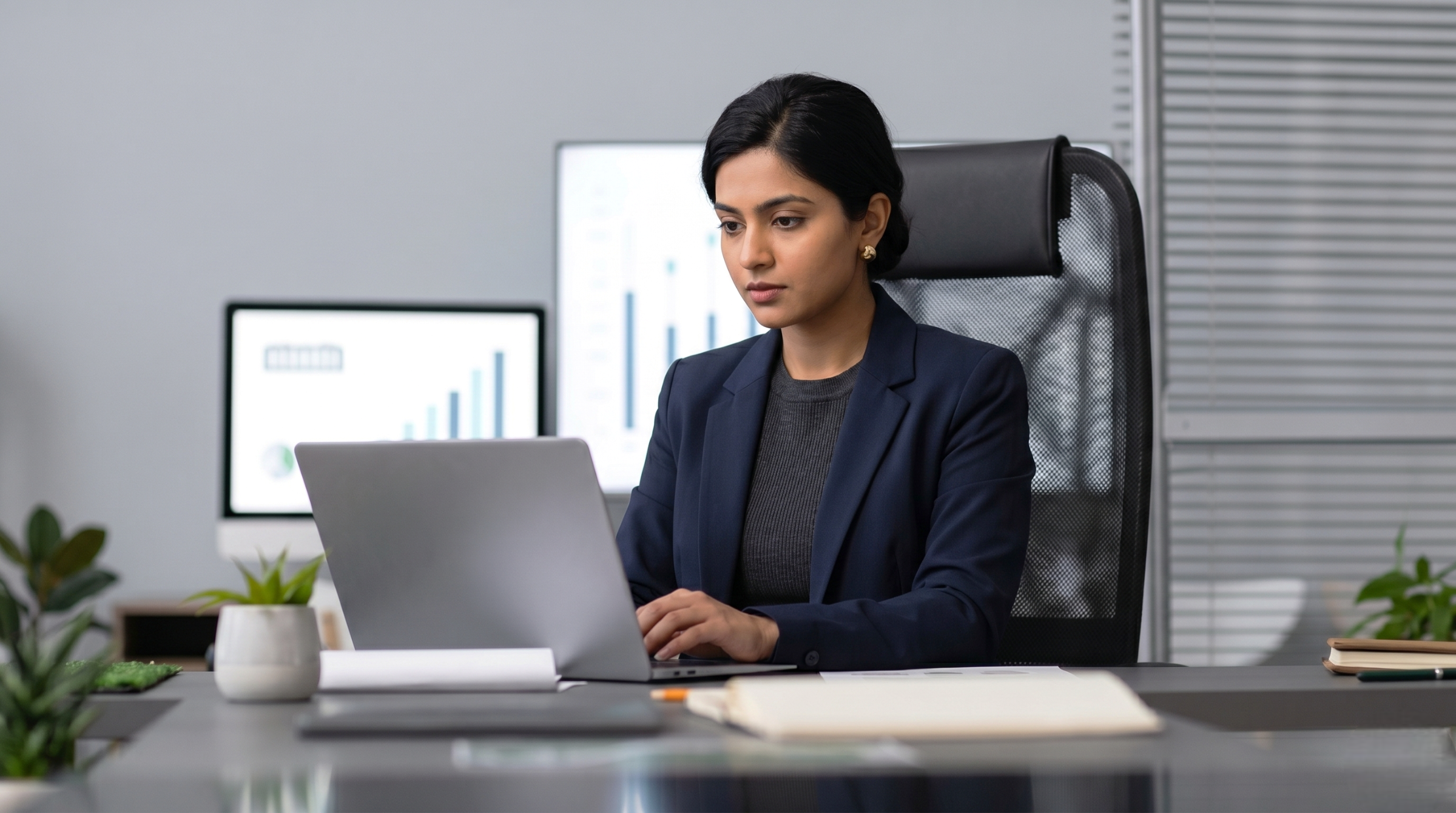 outsourced cost accountant in india analyzing data on a laptop