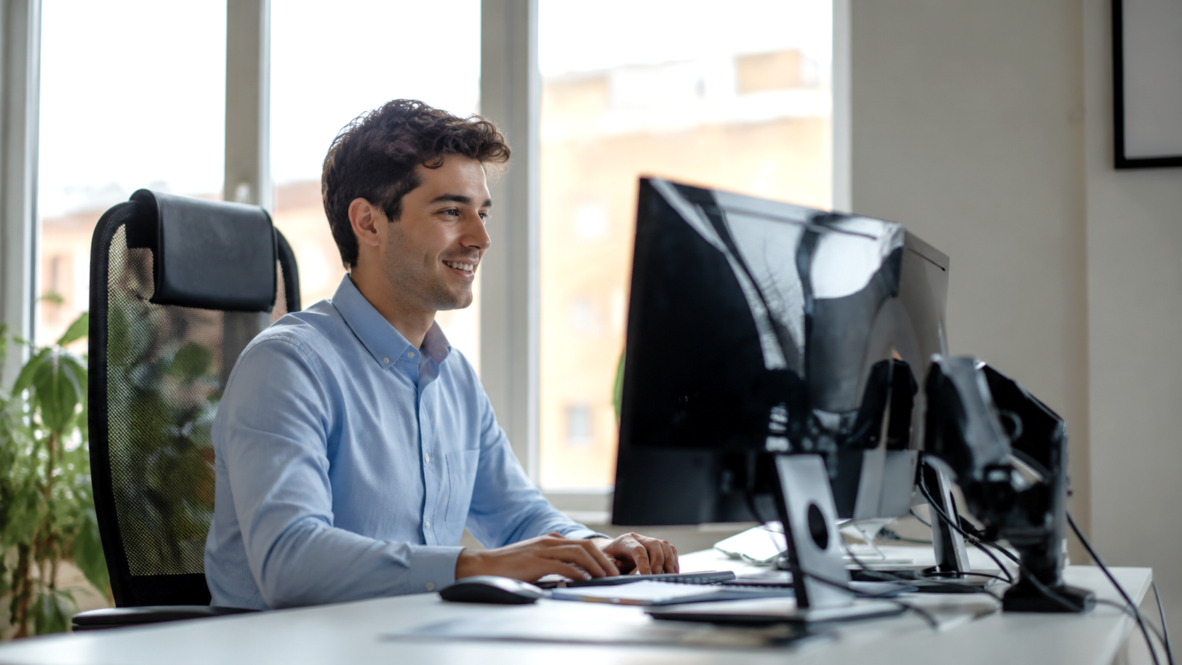 Male specialist managing project workflows as a bim coordinator remote