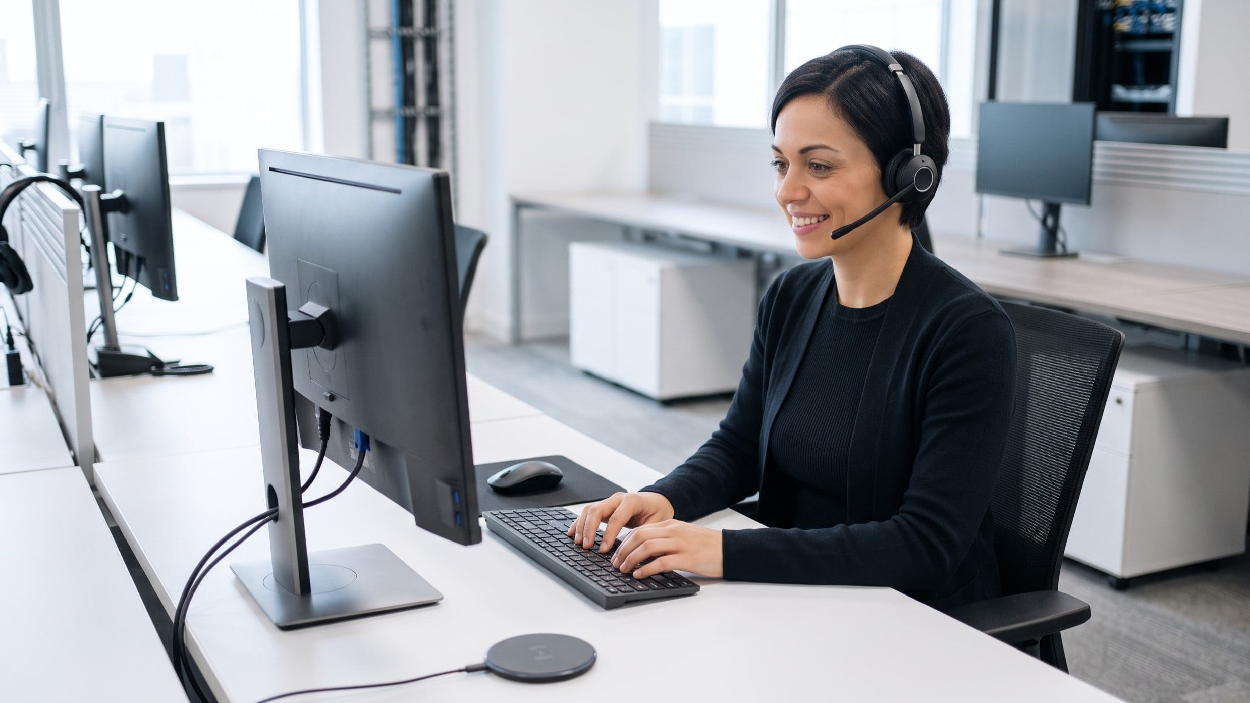 Call center agent working as a remote member services specialist