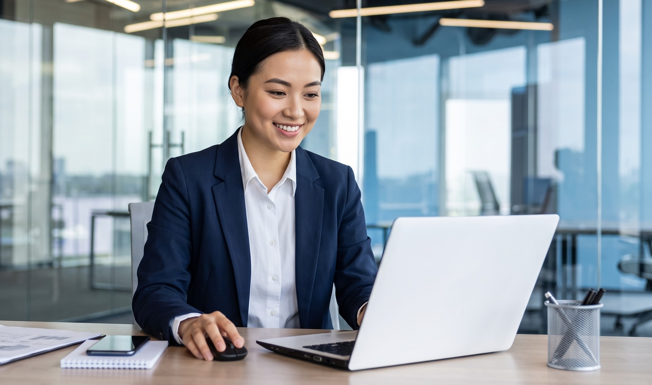 Remote credit controller in Vietnam tracking payments on a laptop
